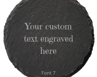 Personalised Slate Coaster Round Coasters for Him Her Mum Dad, Birthday Coasters Gift House Warming Thank You