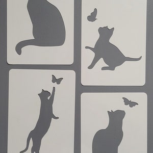 Cat Stencil's made from Mylar Sheets, Painting bedroom, Bathroom, Kids Room, Art Craft, Airbrushing, 125g Mylar Sheet, Paint Stencil