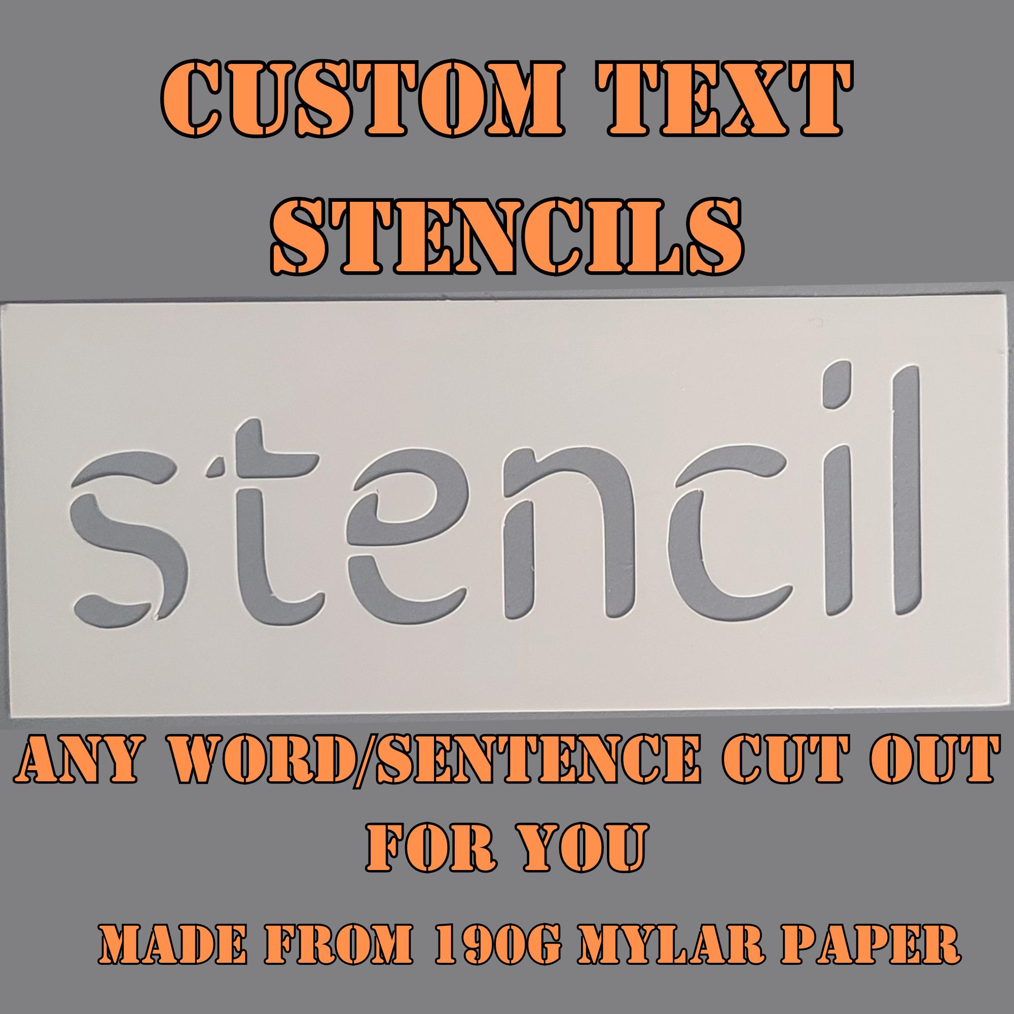 Personalised Custom Text Stencils, Custom Word Stencil, Custom Text ...
