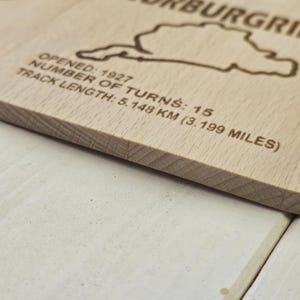 F1 Circuit Beech Wood Coaster Single or Sets - Formula 1 Race Track gift image 3