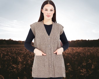 90s Mink V-Neck Diamond Patttern Wool Mom Knitted Vest Wool Waistcoat | Women Alpaca Vest Sweater|Wool Sleeveless Cardigan |Chunky Knit Vest