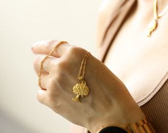 18K Gold Tree of Life Pendant Necklace, Jewelry for life, Tree of life charm, Mother&#39;s day Gift, Waterproof Jewelry, Gifts for her