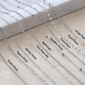 Collier chaîne en argent imperméable, chaîne forçat, corde torsadée, gourmettes, chaîne serpent, collier de perles délicates, bijoux unisexes de tous les jours