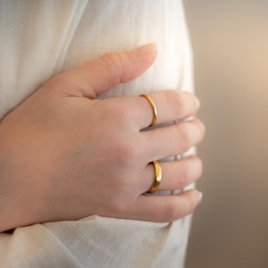 Classic Gold Band Rings, Stackable Rings, Non Tarnish  Dainty Gold Rings, Super Thin Gold ring, Delicate Ring, Gift For Her