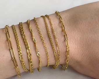 Dainty Gold Bracelet, Gold Filled Bracelet, Handmade Gold Bracelet, Waterproof Mother Daughter bracelet, Gift for her