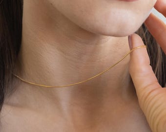 Waterproof 18K Gold FILLED Snake Chain Necklace, Paperclip Chain, Box Chain, Figaro Chain, Dainty Chain, Curb Chain, Gift For Her and Him