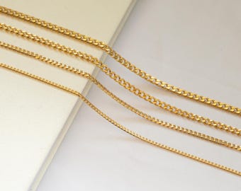 Waterproof 18K Gold Filled Thick Curb Chain Necklace, Twist Chain, Box Chain, Everyday Chain, Curb Chain, Figaro Chain, Gift For Him