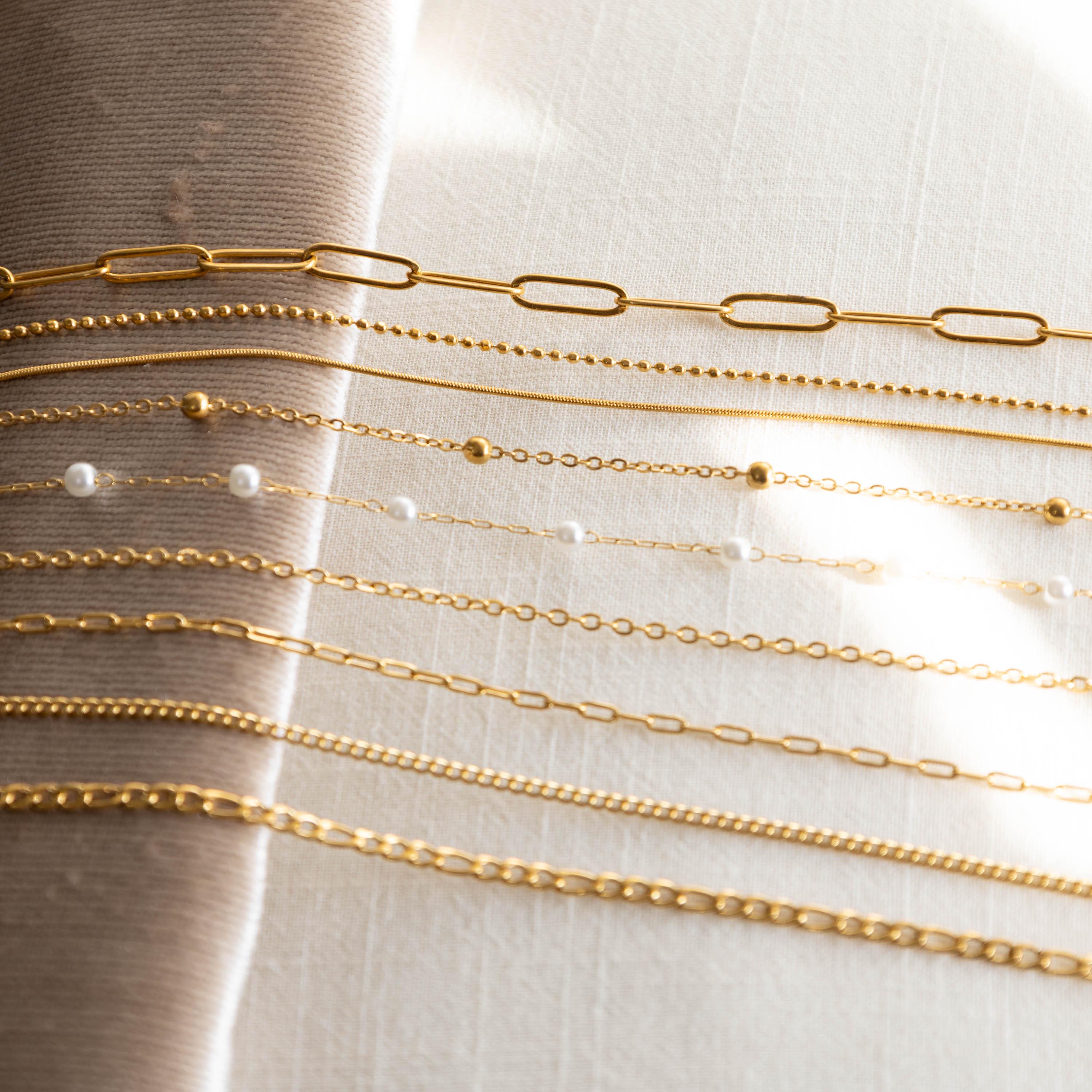 Gold Filled Custom Chain, Non Tarnish Stainless Steel Chains, Ball Custom Chain, Waterproof Steel Chain, Elegant Rope Chain, Gift for Women