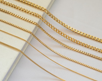 Waterproof 18K Gold FILLED Chain Necklace, Thick Big Link Chain, Twist Figaro Chain, Layering Necklace, Choker Necklace, Mothers Day Gifts