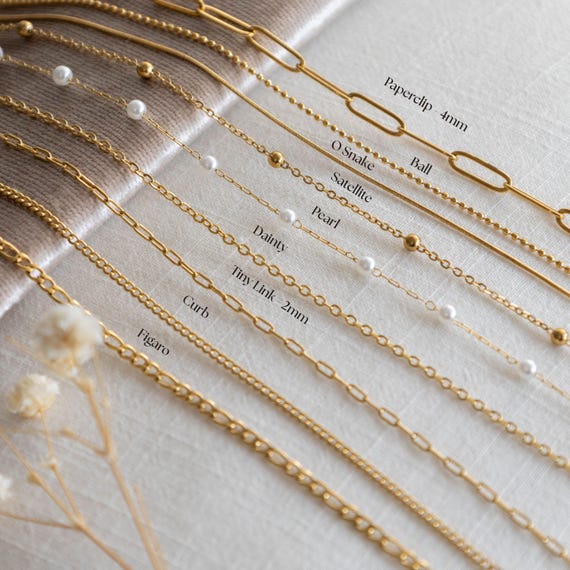 18K Gold Filled Bracelet, Paperclip Curb Figaro Satellite Chain, Dainty Gold Bracelet, Waterproof Non Tarnish, Minimalist Gift for Her