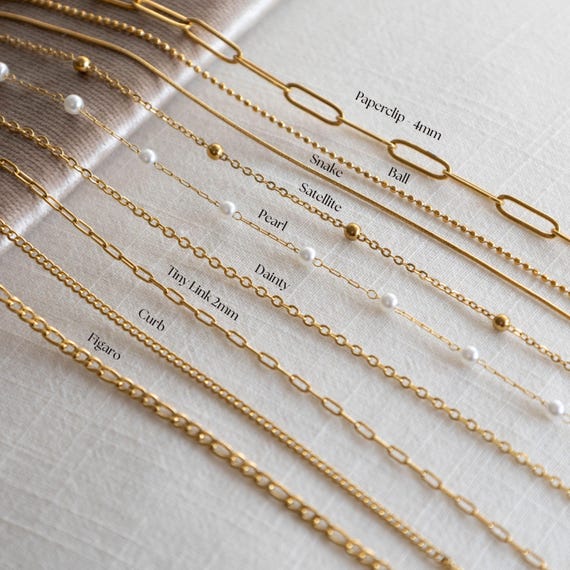 18K Gold Filled Chain Necklace, Twisted Chain, 18K Stainless Steel Chain for Daily Wear, Minimalist Non Tarnish Gold Jewelry