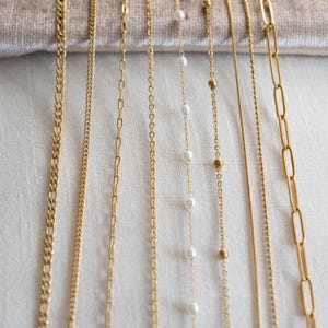 Waterproof-18K gold filled stainless steel chain for daily wear, minimalist non-tarnish gold necklace, sweat-proof jewelry