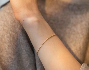 Gold Filled Snake Chain Bracelet, Handmade Chain Bracelet, ,Waterproof Dainty Bracelet, Minimalist Stackable Jewelry, Gifts for Her