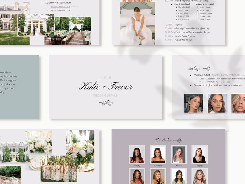 KALIE Wedding Template --- 20-Slide Wedding Planning Digital Download Template, Google Slides, Wedding Timeline, Bridesmaid Template image 1