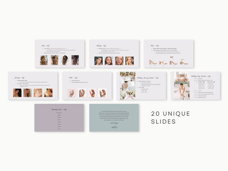 KALIE Wedding Template --- 20-Slide Wedding Planning Digital Download Template, Google Slides, Wedding Timeline, Bridesmaid Template image 3
