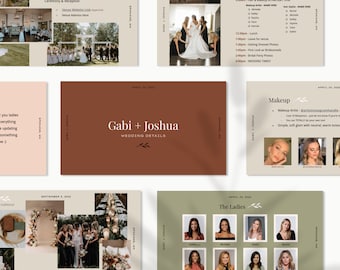 GABI Wedding Template   ---   20-Slide Wedding Planning Digital Download Template, Google Slides, Wedding Timeline, Bridesmaid Template