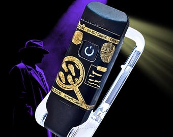 Personalized Detective Crime Scene Design with integrated Book Light – Mystery Theme Clip-On Reading Light