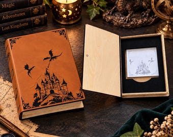 Fantasy Desk Organizer, Sticky Note Holder, Dragon Desk Decor, Bookish Office Accessory, Gift for Book Lovers