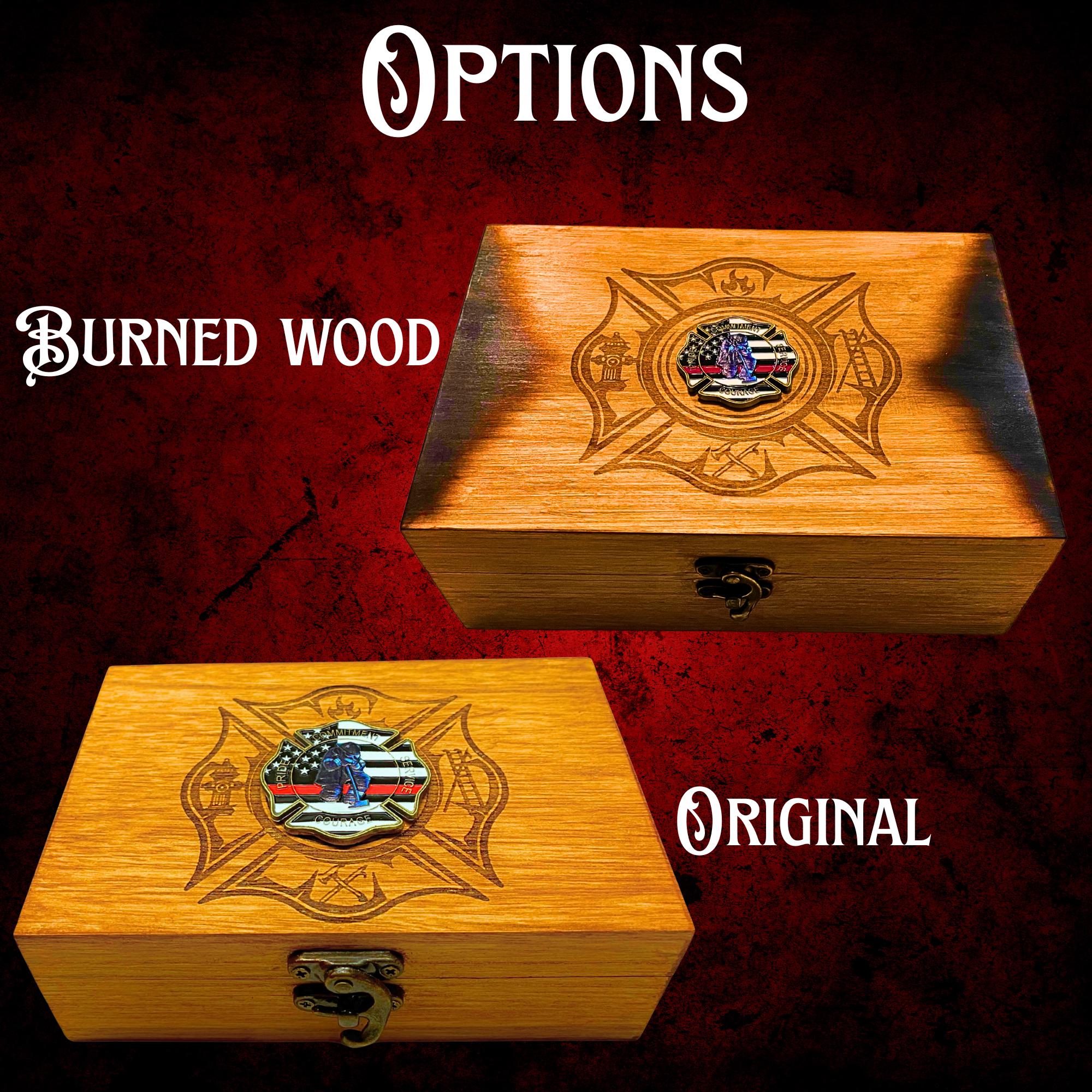 Firefighter Gift, First Responders Wooden Keepsake Box, Maple Hardwood ...