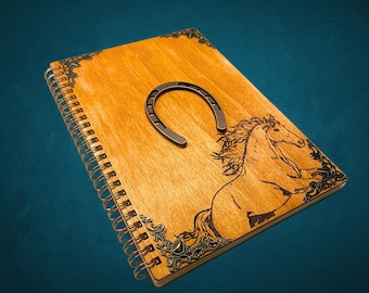 Western Notebook Journal | Horse Lover Housewarming Decor | Cowboy, Cowgirl, Western, Horseshoe Gifts  | 40 Pages A5