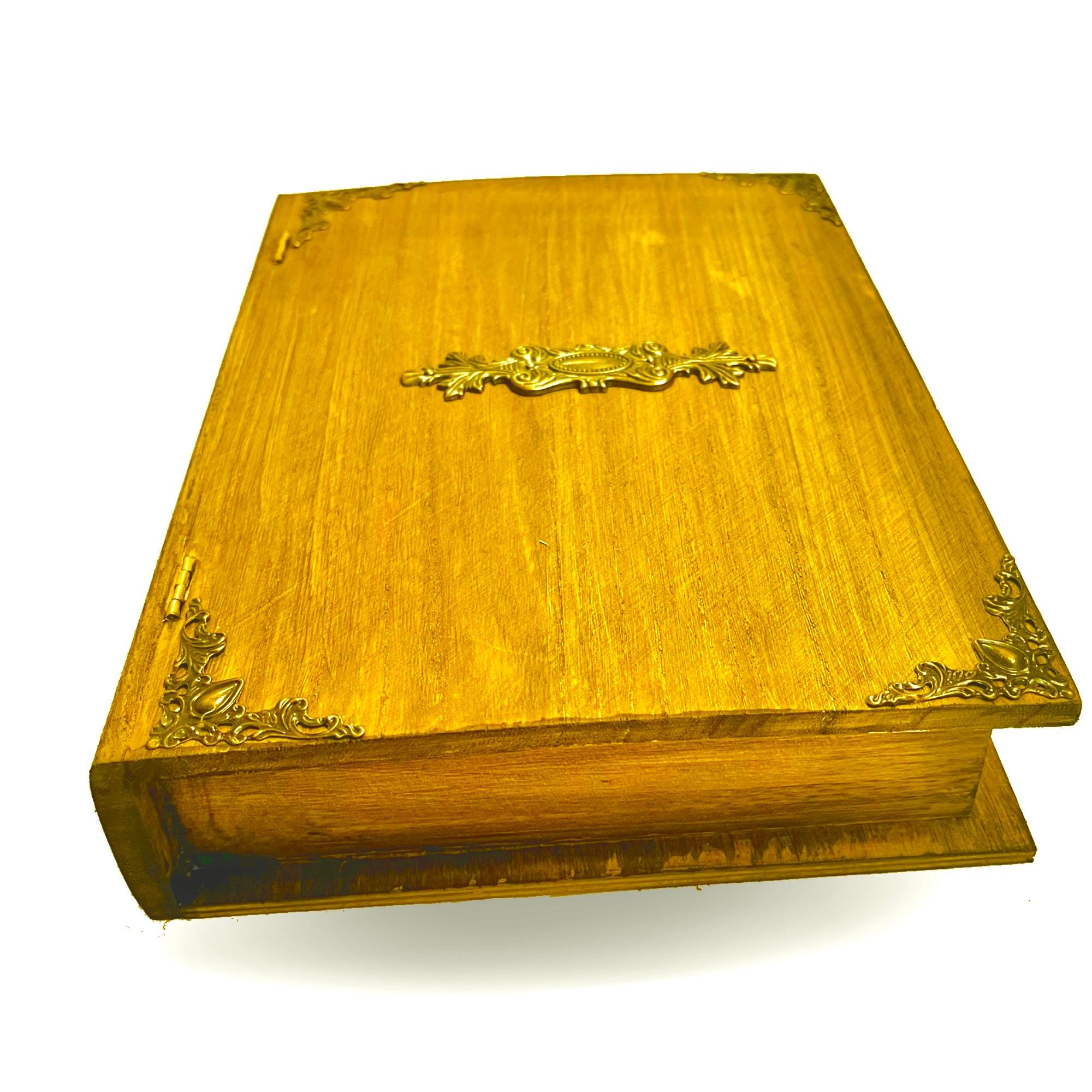 Openable Book Box, Personalized Gift, Wood Fake Book Storage
