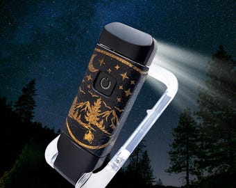 Outdoor Mountain Night Design with Rechargeable Clip-On Book Light – , USB Reading Light, Camping Book Lamp, Gift for Readers