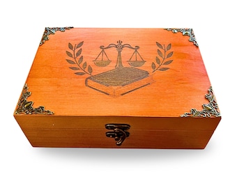 Personalized Lawyer Gift Box | Engraved Maple Wood Keepsake Box | Attorney Law Office Gift | Custom Name Legal Gift