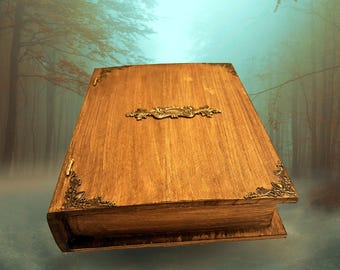 Openable Book Box, personalized gift, Wood Fake Book Storage, Victorian Vintage, Decorative Coffee Table Book Box, Faux Book Memory Box