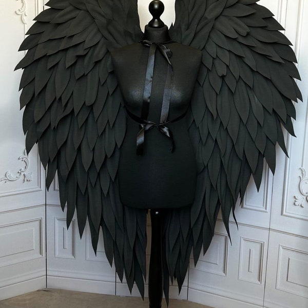 Incredible Black Wings, Halloween Wings, Maleficent Wings, Not Victoria's secret Wings, Photoshoot, Cosplay, Party, Costume.