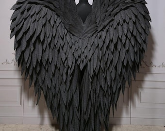 Black Angel Wings Lightweight Cosplay Costume, Photoshoot Prop