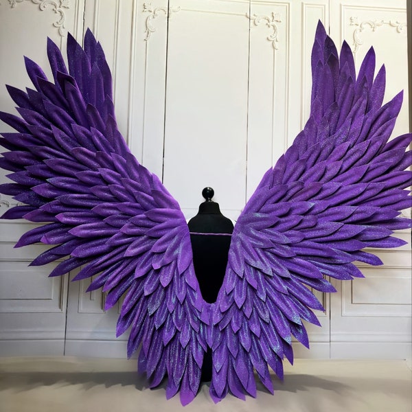 Purple Wings, Angel Wings, Cosplay, Halloween Wings, Not Victoria's secret Wings, Photoshoot, Performance, Party, 150x150cm (60x60inch)