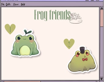 Frog sticker-- cute frog-- Vinyl Frog Sticker-- green frog