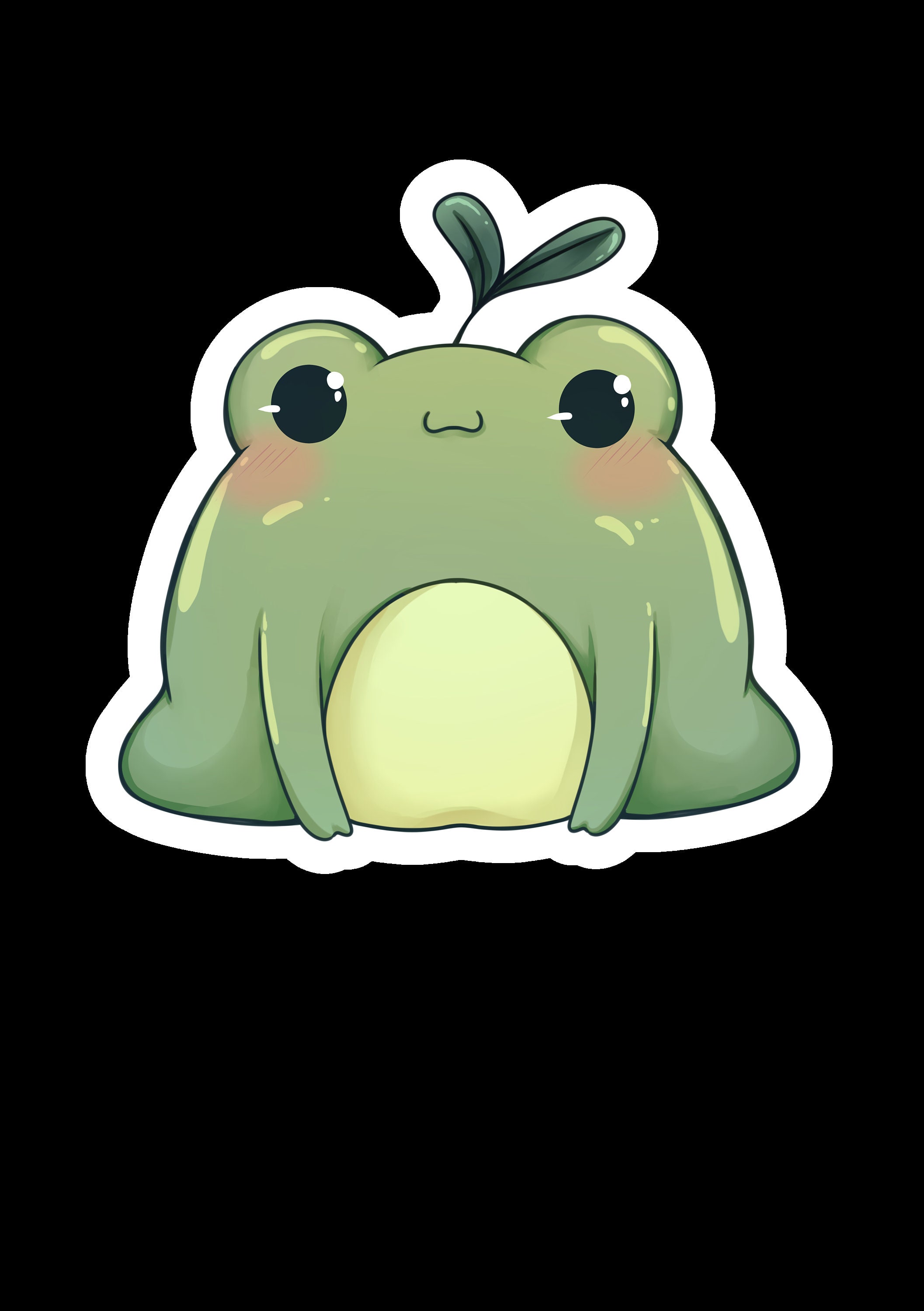 Frog Sticker Cute Frog Vinyl Frog Sticker Green Frog Etsy