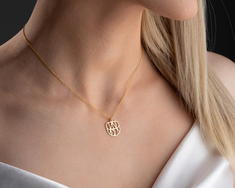 Personalisierte goldene Namenskette-zierliche Logokette-Geschenk für Sie-Personalisierte handgemachte Geschenke-Minimalistischer Schmuck-Für Mama-Muttertag-Zakko2 Bild 6