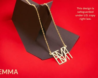 Personalisierte Gold Name Halskette-Zierliche Logo Halskette-Geschenk für Sie-Maßgefertigte Geschenke - Minimalistischer Schmuck -Für Mama-Muttertag-Zakko2