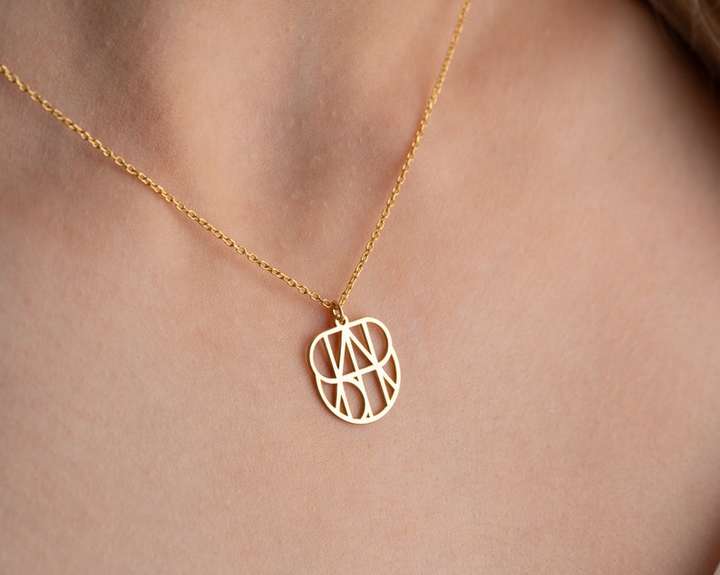 Personalisierte goldene Namenskette-zierliche Logokette-Geschenk für Sie-Personalisierte handgemachte Geschenke-Minimalistischer Schmuck-Für Mama-Muttertag-Zakko2 Bild 9