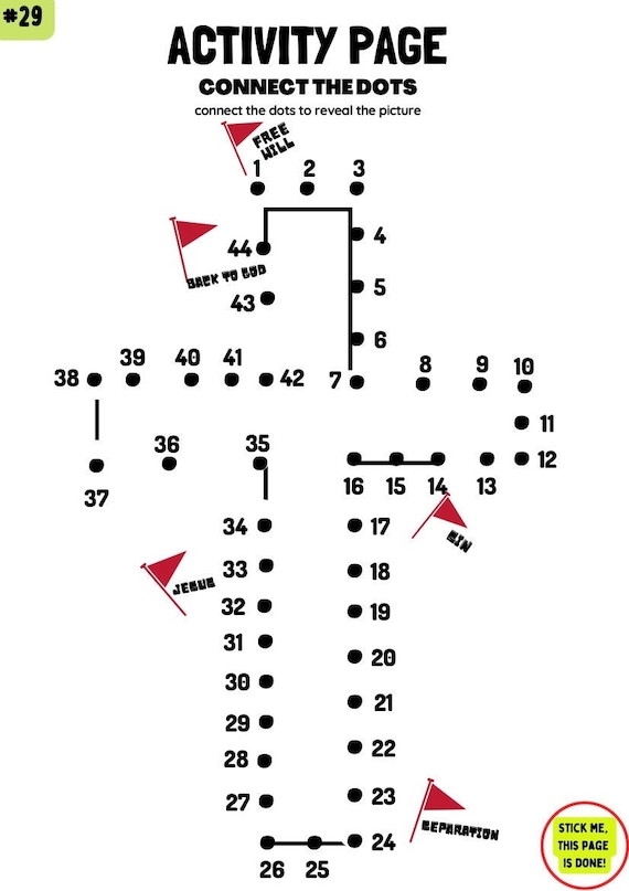 Connect the Dots Cross Activity Atonement Activity Etsy