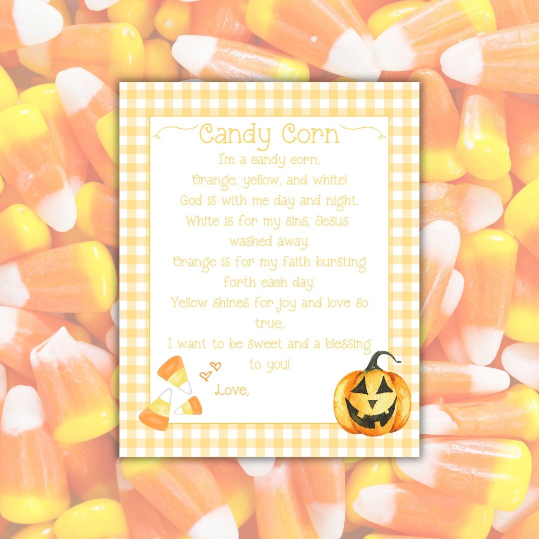 Candy Corn Poem Tag - Etsy