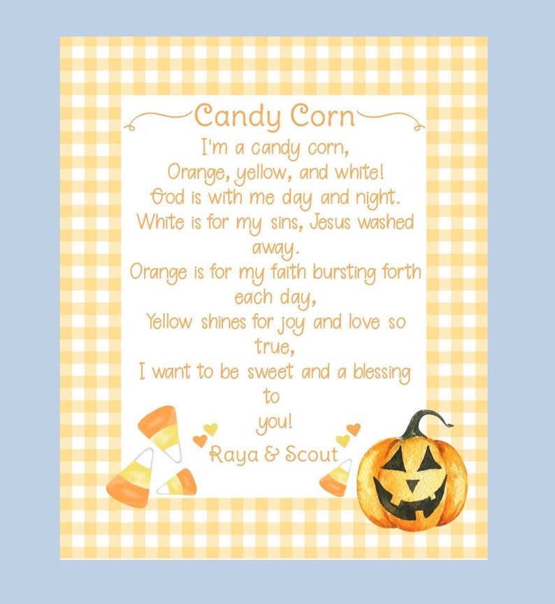 Candy Corn Poem Tag - Etsy
