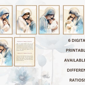 Moder Maria akvarell digitalt paket, nedladdningsbart digitalt tryck, katolskt utskrivbart, clipart, digital nedladdning, katolsk gåva bild 8