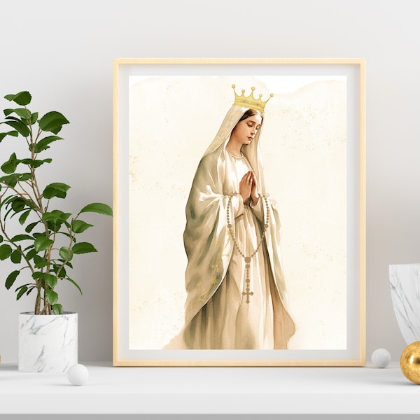 Our Lady of Fatima Art Printable, Fatima Prayer Printable, O my Jesus Prayer,Catholic, Mother Mary digital art