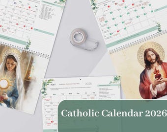 2026 Catholic Calendar:  Wall Calendar with Hanger / Catholic Gift / Christmas gift/ Home and Family/Wall Calendars (11 x 8.5)