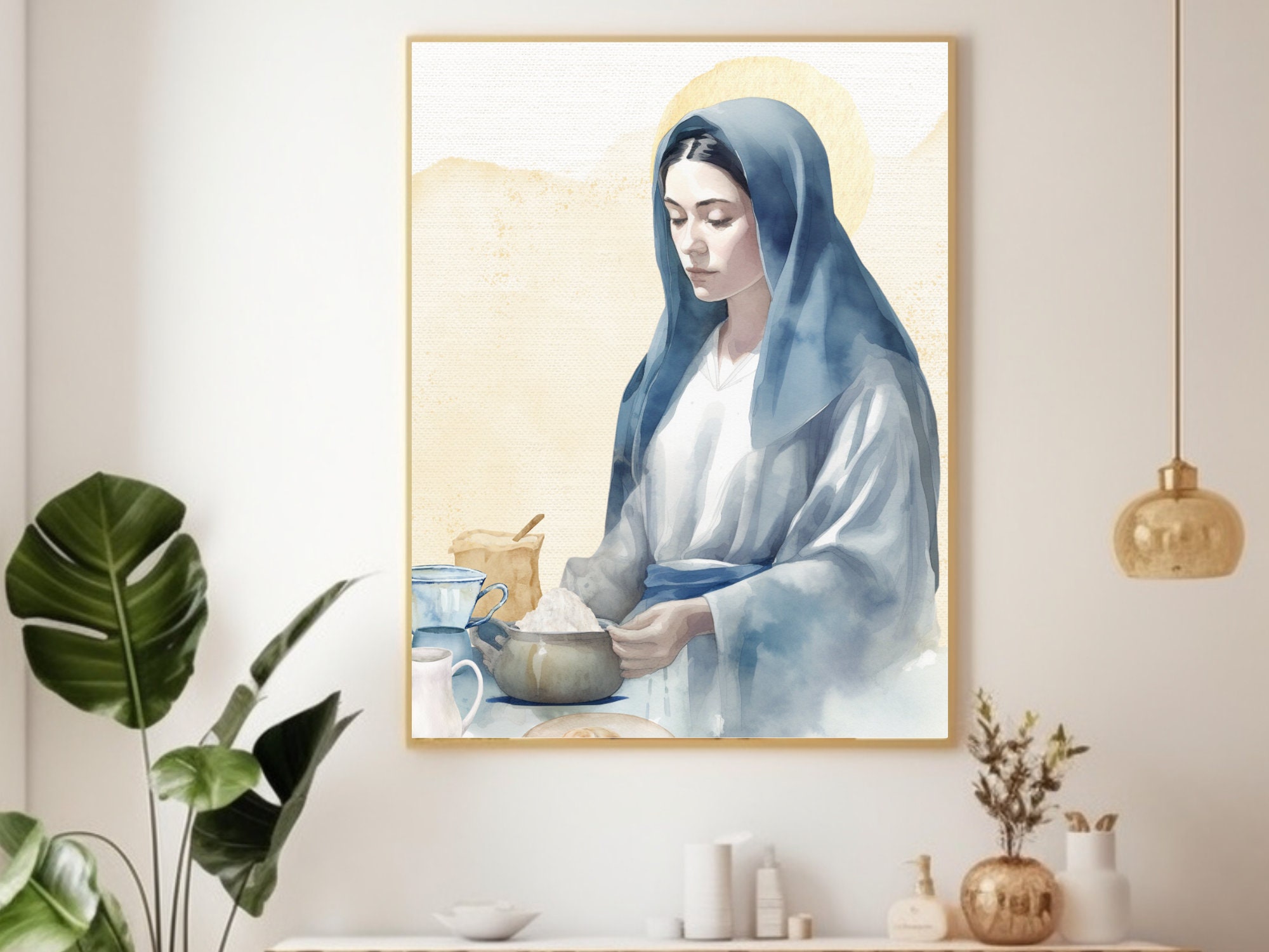 Mary and Martha of Bethany With Jesus, Art Printable Bundle, Saint Art ...