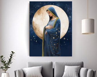 Mother Mary Prints, catholic Art, Mother Mary Canvas ,Catholic gift | Catholic Mom gift, Baptism gift