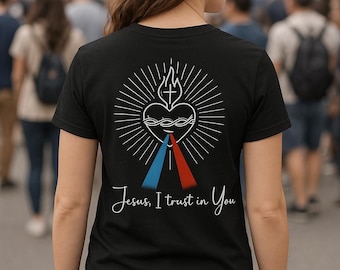 Jesus I Trust in You Shirt, Divine Mercy, Sacred Heart, Catholic Gift for Her/Him, Divine Mercy Sunday Tee, Catholic Gifts