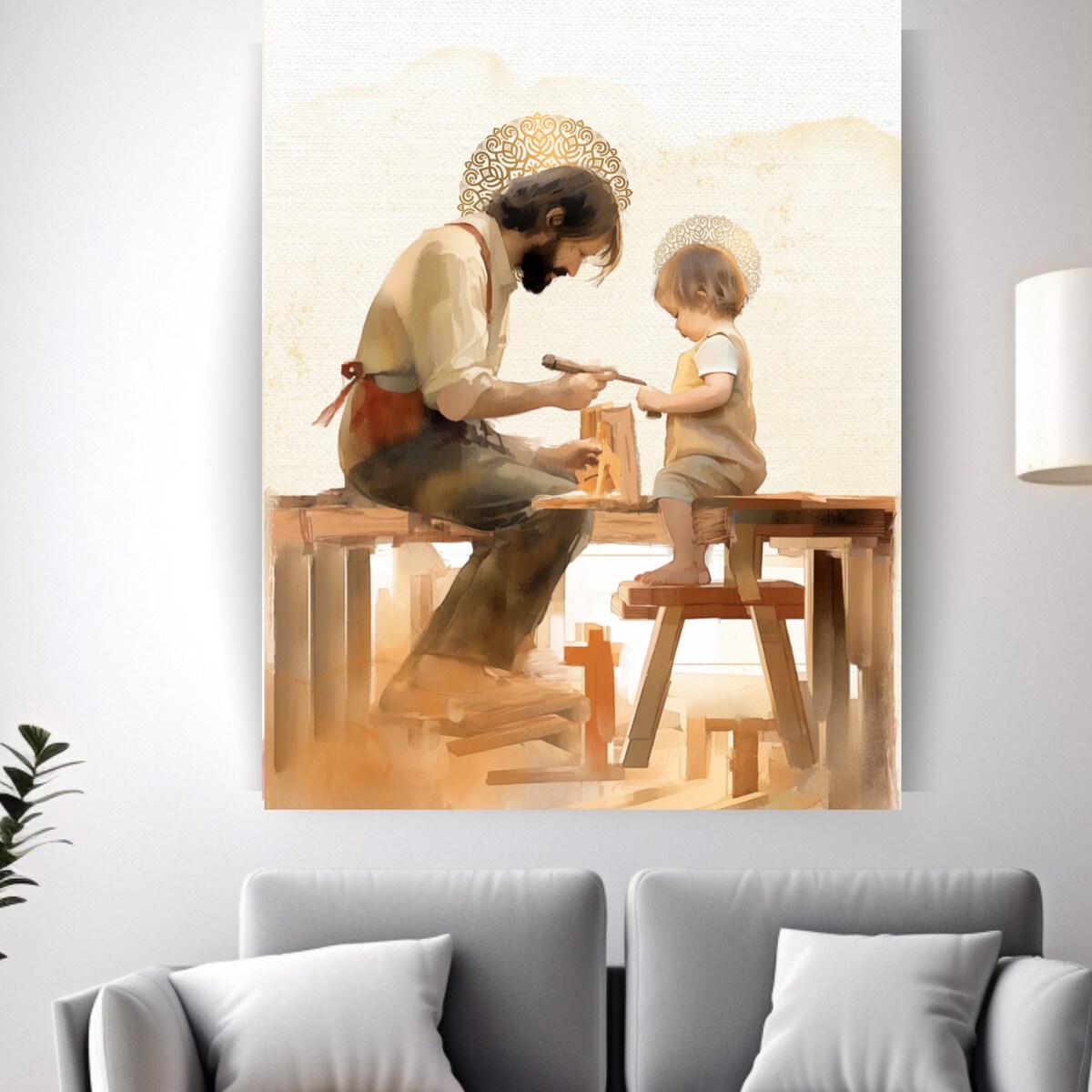 St. Joseph and Baby Jesus Canvas Prints, Saint Art, St. Joseph Canvas ,catholic Gift | Catholic Dad Gift, Baptism Gift - Etsy