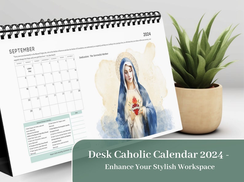 Catholic Desk Calendar 2024 catholic Gift - Etsy