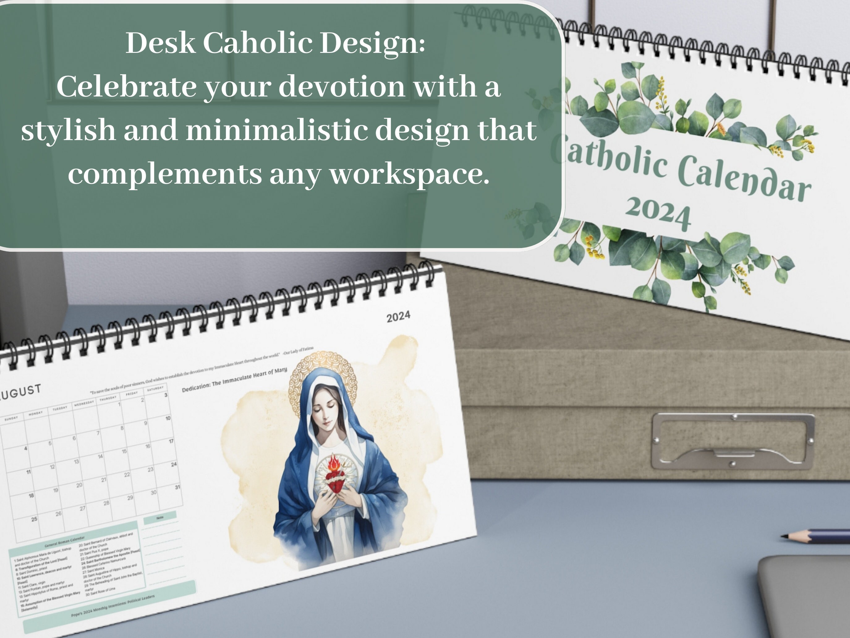 Catholic Desk Calendar 2024 catholic Gift - Etsy