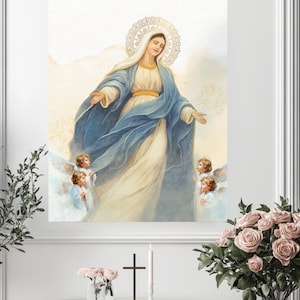 The Assumption of the Blessed Very Mary,Religious Canvas Print- Gallery Wraps - Catholic Wall Art