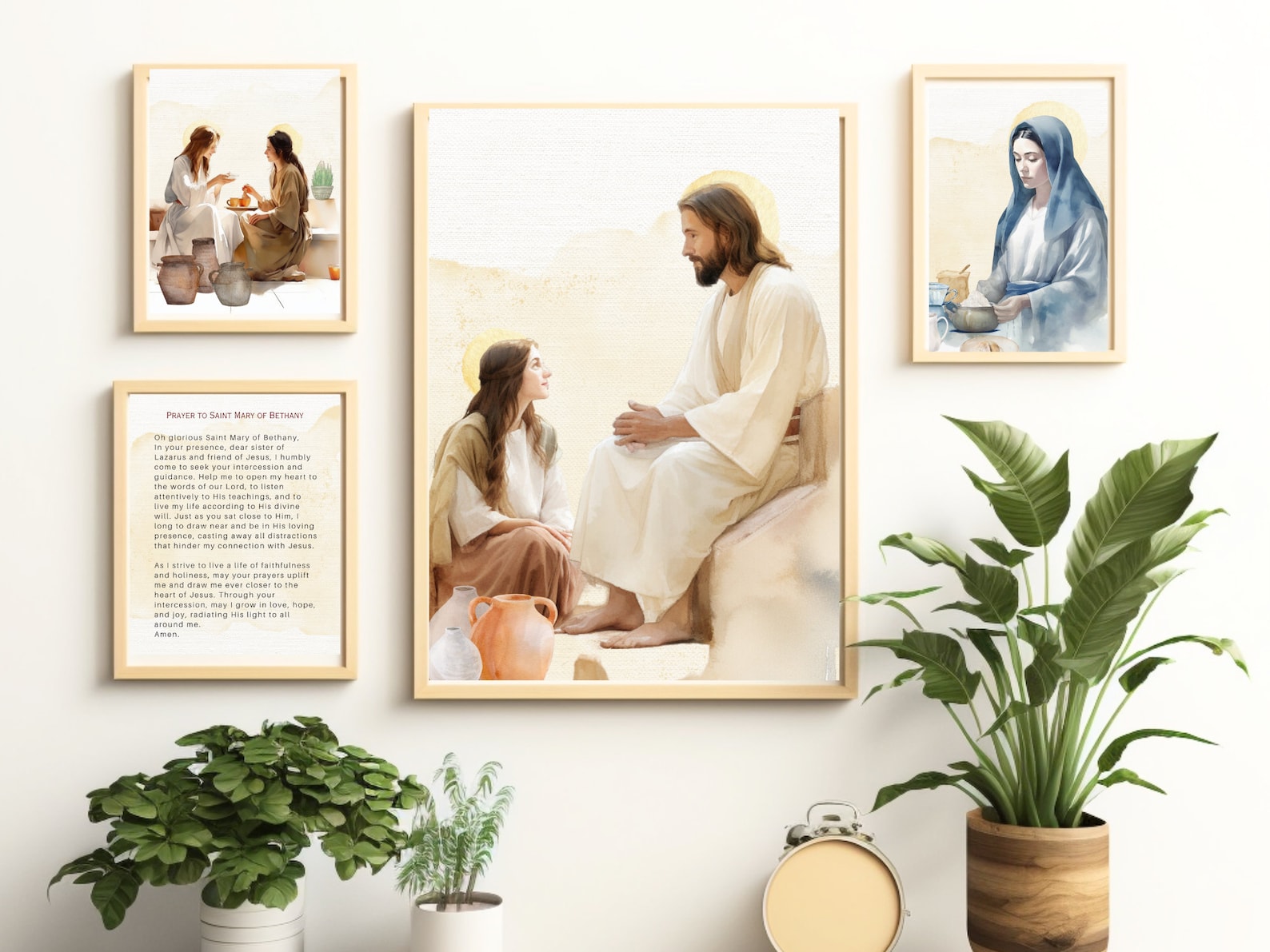 Mary and Martha of Bethany With Jesus, Art Printable Bundle, Saint Art ...